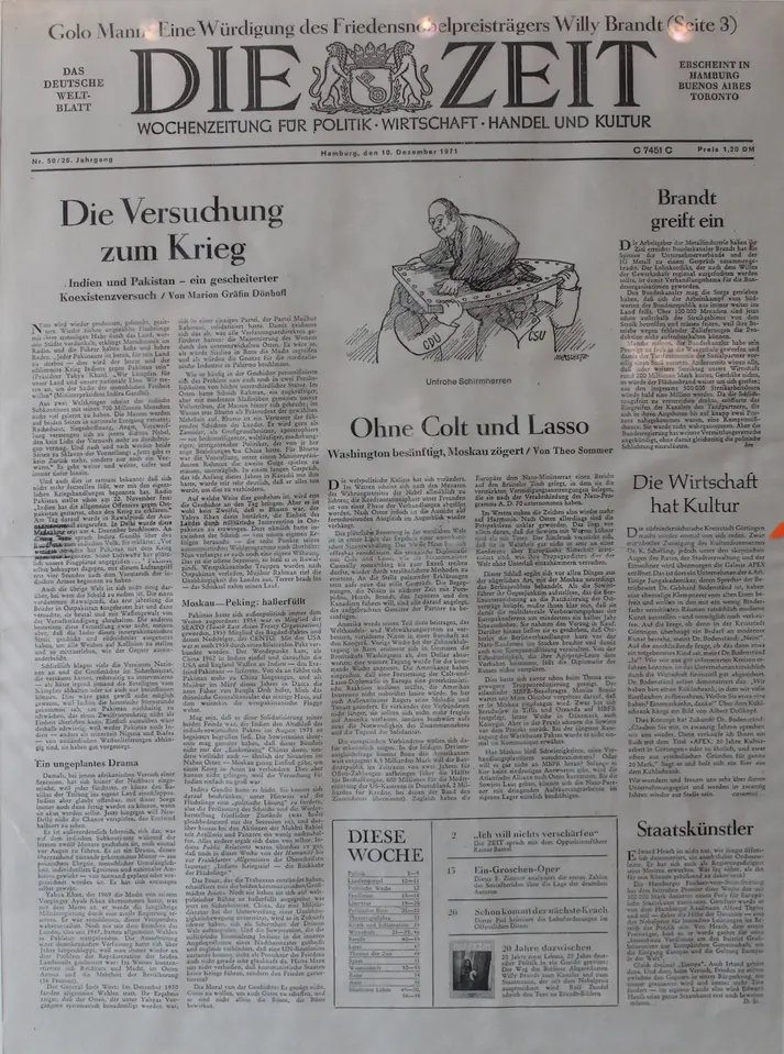Titelseite der Zeit mit Artikel über die Eröffnung des Apex
