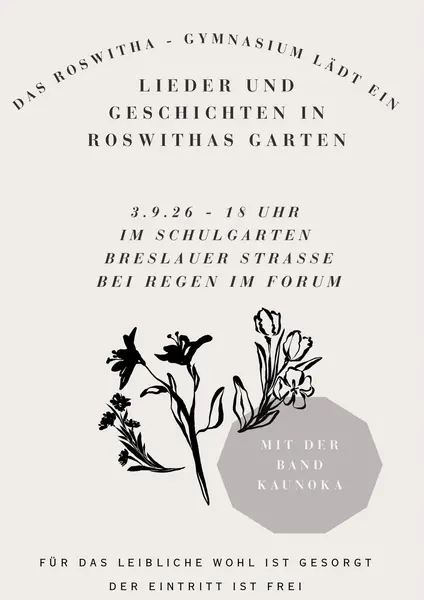 Beige Schwarz Illustriert Künstlerisch Elegant Blumen Einladung Gartenparty Poster.jpeg