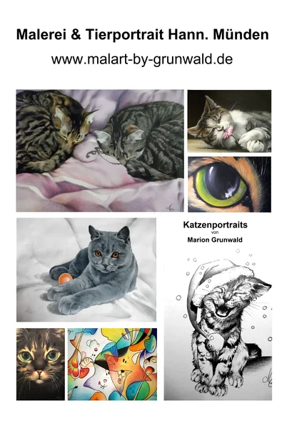Werbekarte Katzenportraits