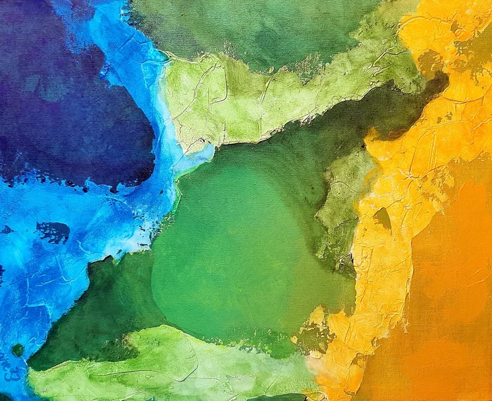 Gelb und blau zu grün