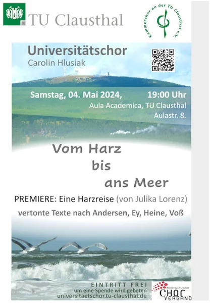 Plakat zum Mai-Konzert "Vom Harz bis ans Meer"