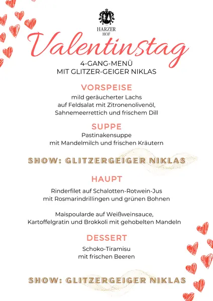 Valentinsmenü im Harzer Hof 2026