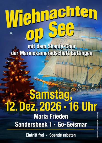 Plakat für das Weihnachtskonzert Maria Frieden 2026