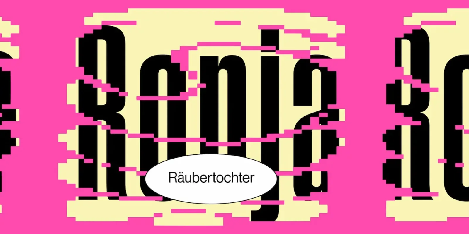 Abstraktes Bild mit Text "Ronja Räubertochter"