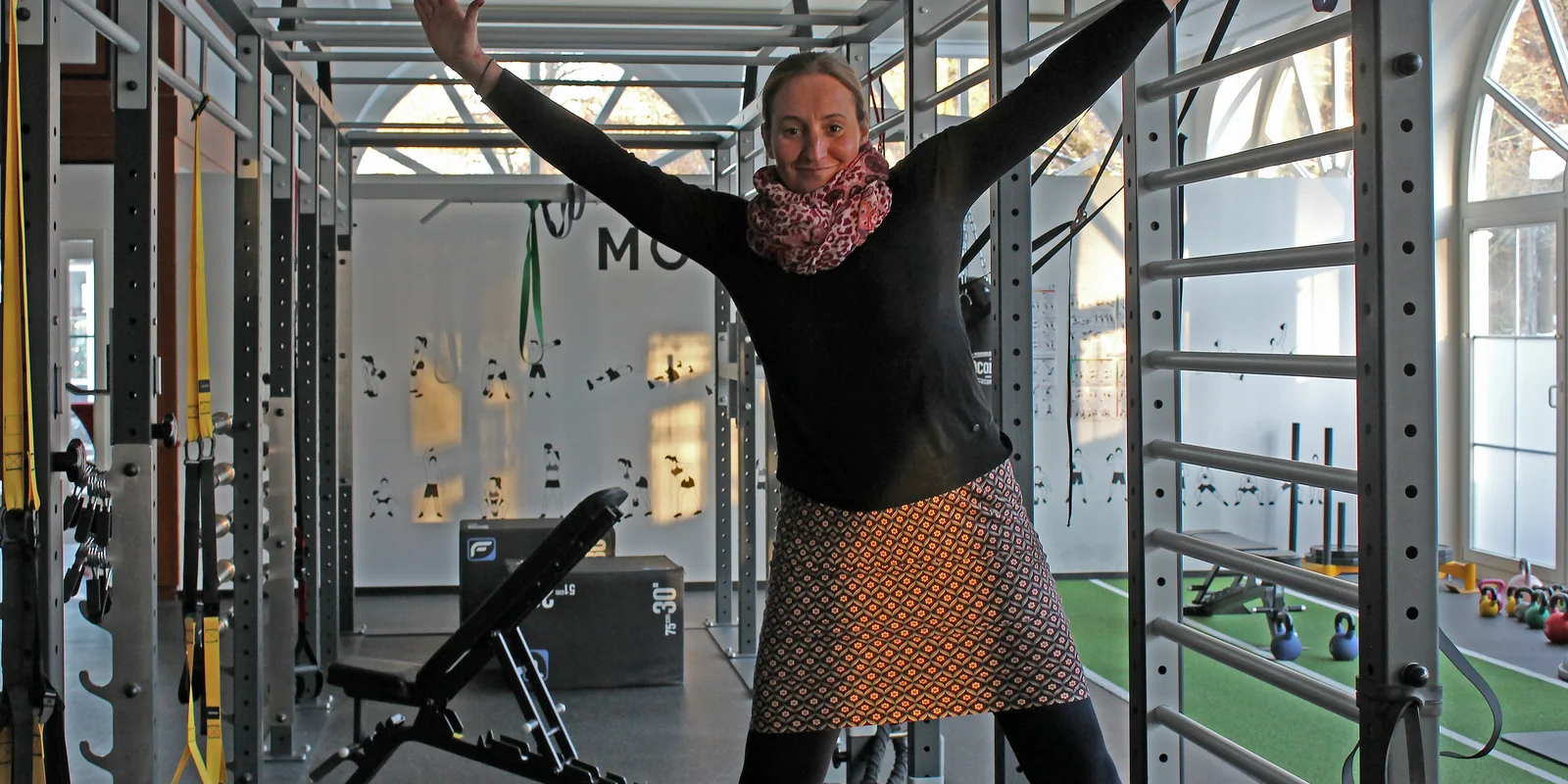 Melanie Biniara im Fitnessbereich des Movement Bad Lauterberg