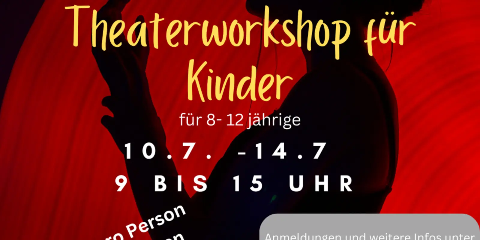 Plakat Theaterworkshop für Kinder