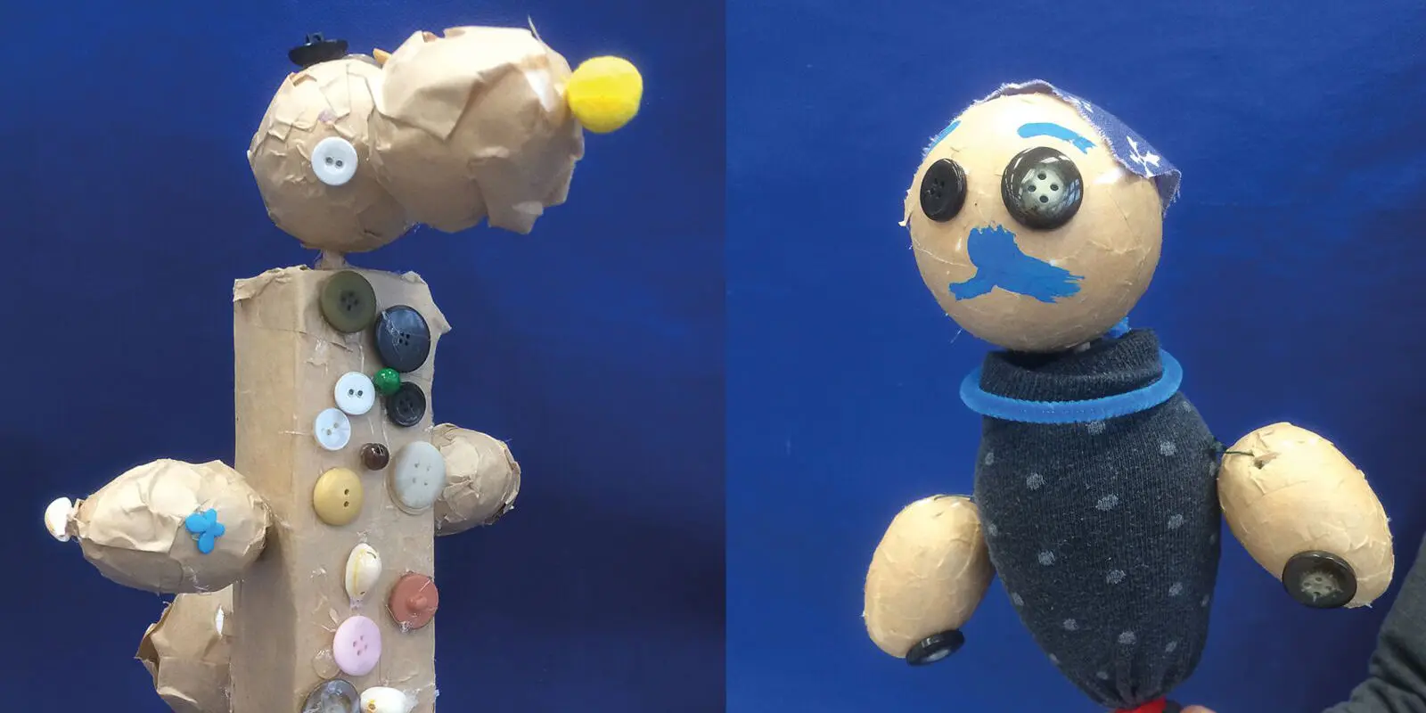 Zwei Stabfiguren