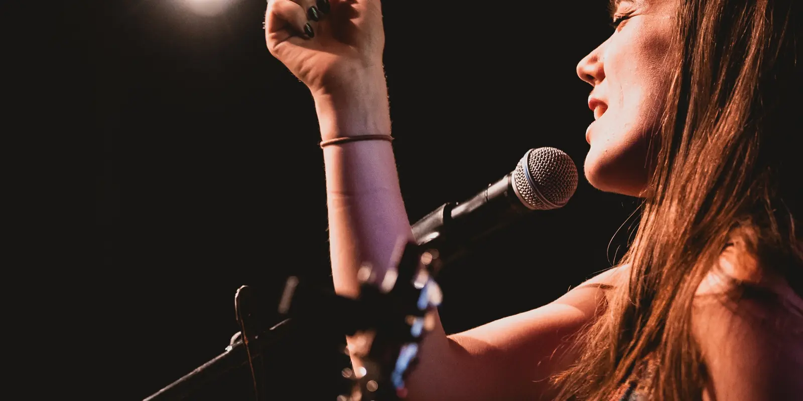 Felice mit Micro singt