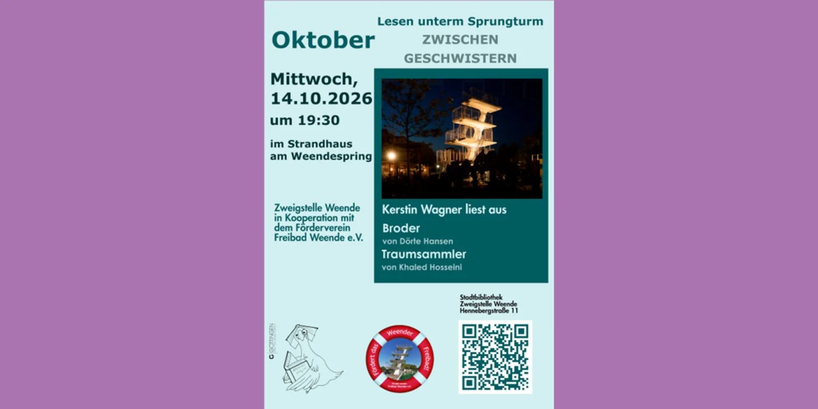 Oktober Lesen unterm Sprungturm