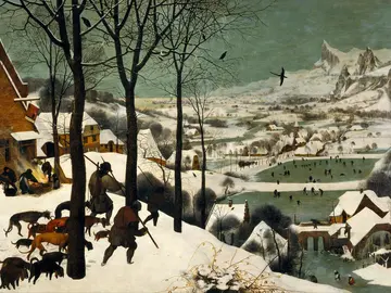 (c) Pieter Breughel der Ältere Die Jäger im Schnee 1565 Öl auf Leinwand 117 cm  162 cm. Kunsthistorisches Museum Wien.jpg