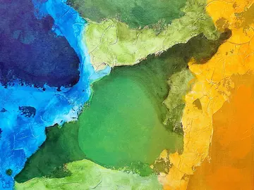 Gelb und blau zu grün