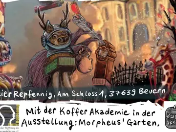 surreale Wesen vor verwunschenem Schloss
