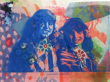 Zwei Mädchen - Collage Fotografie und Druck