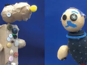 Zwei Stabfiguren