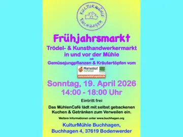 Plakat mit Infos zum Frühjahrsmarkt