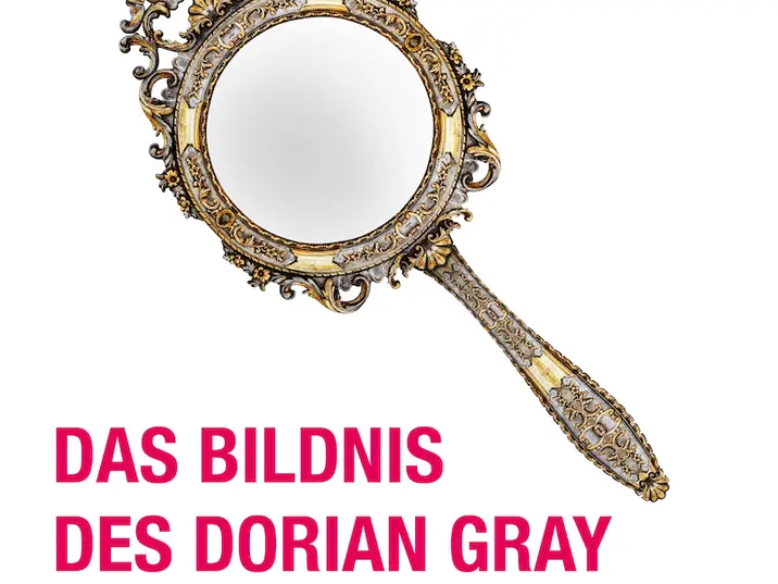 Spiegel mit Schriftzug "Das Bildnis des Dorian Gray"