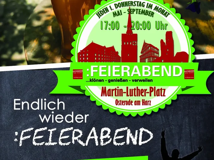 Flyer der Veranstaltungsreihe "Feierabend" in Osterode am Harz