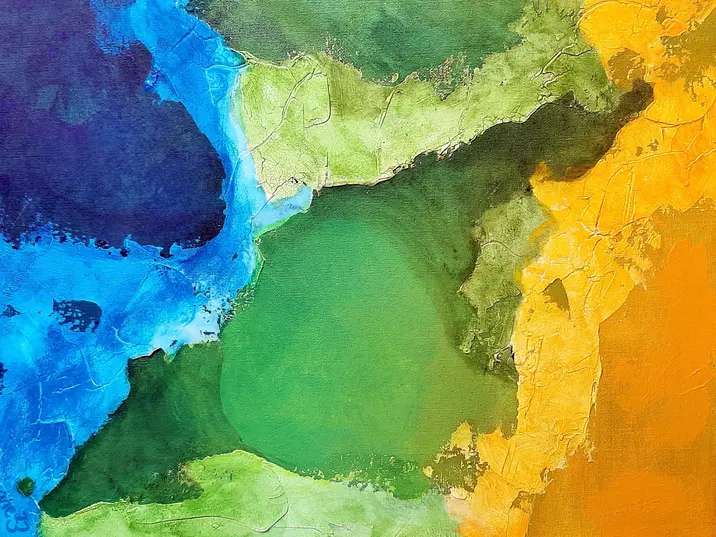 Gelb und blau zu grün