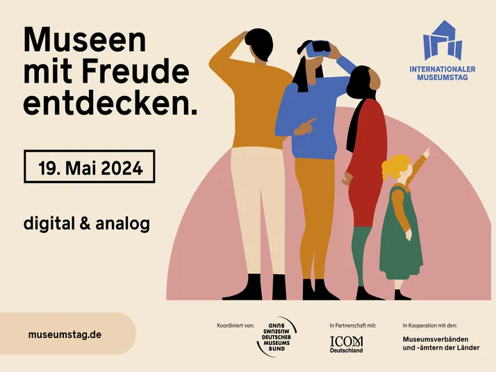Logo mit Text: Museen mit Freunde entdecken. 19. Mai 2024 Internationaler Museumstag digital & analog