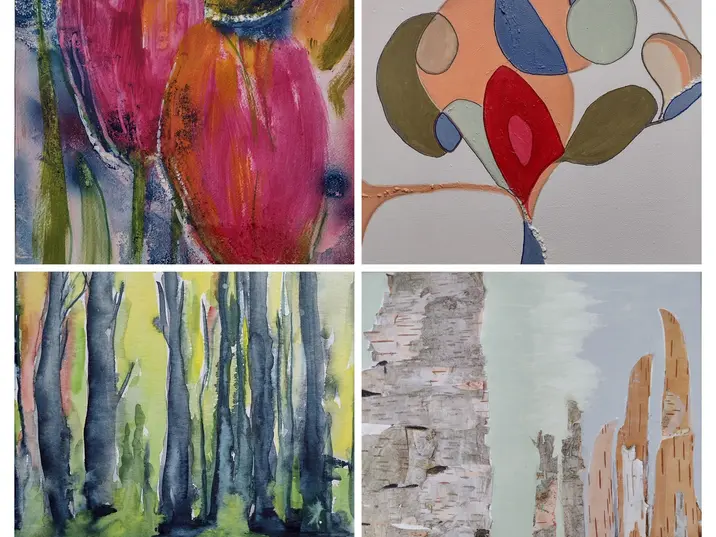 Collage in blau