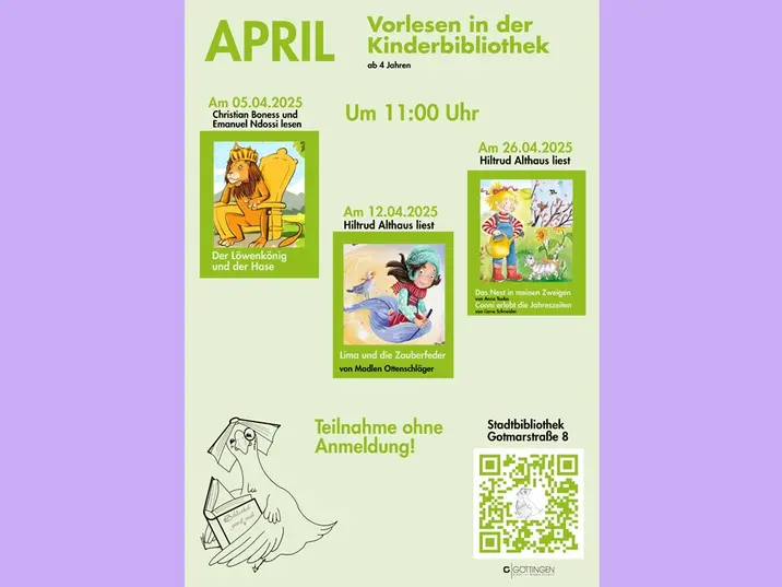 Plakat Samstagsvorlesen KB April