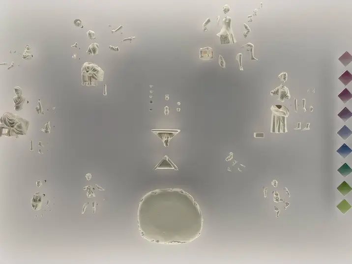 Einzelteile des Porzellankunstwerks "Kaffeegesellschaft"