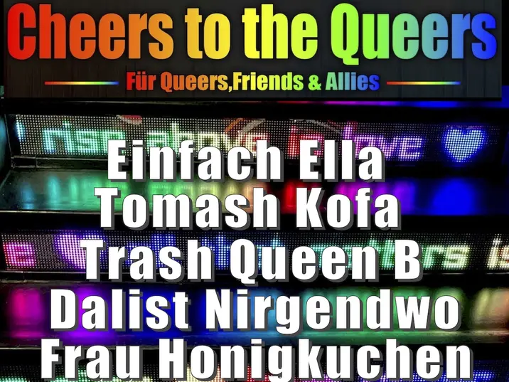 Plakat "cheers to the queers"-Party