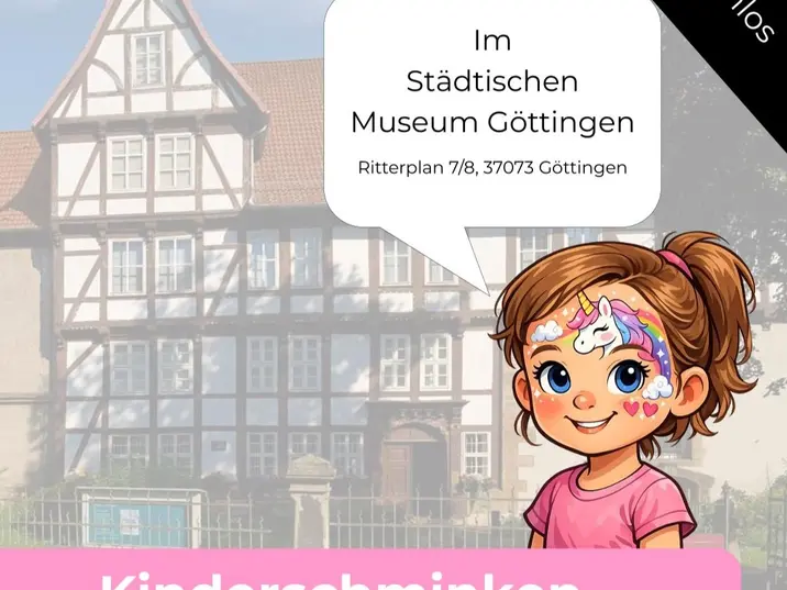 Zeichnung kleines Mädchen mit geschminktem Gesicht