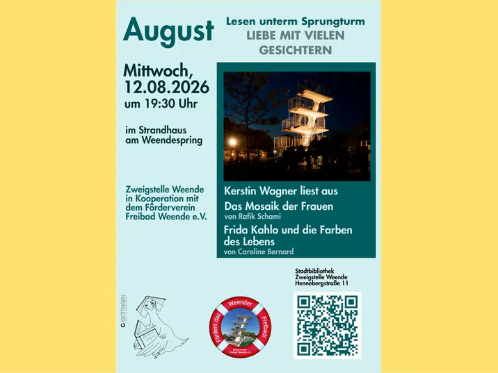 August Lesen unterm Sprungturm