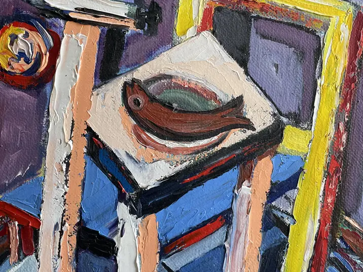 Bild von einem Tisch mit einem Fisch